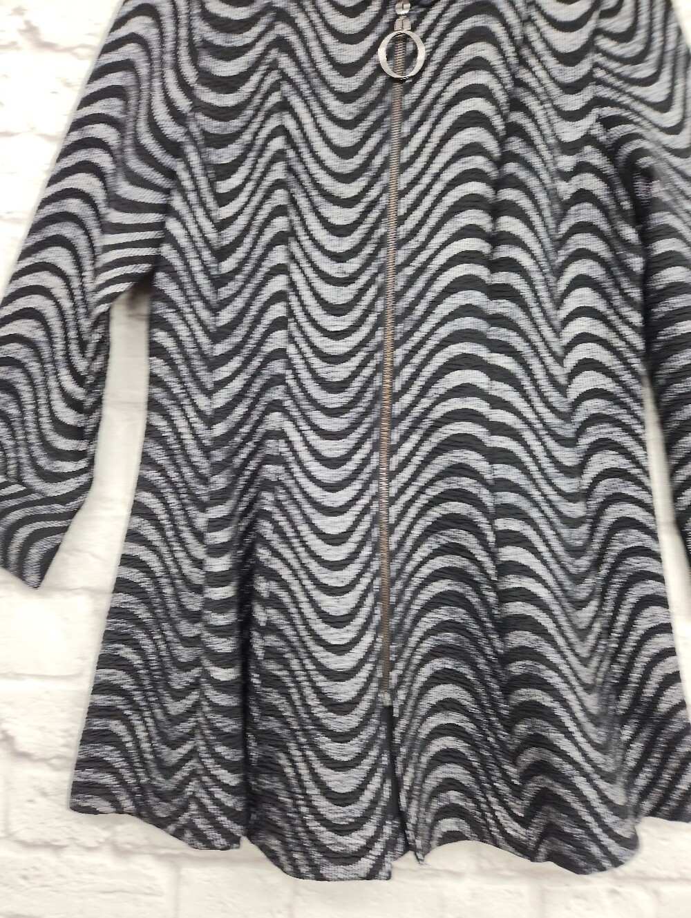 IC by Connie K Textured Zip Front Swing Jacket Size Small  Lagenlook Art to Wear - Picture 5 of 11